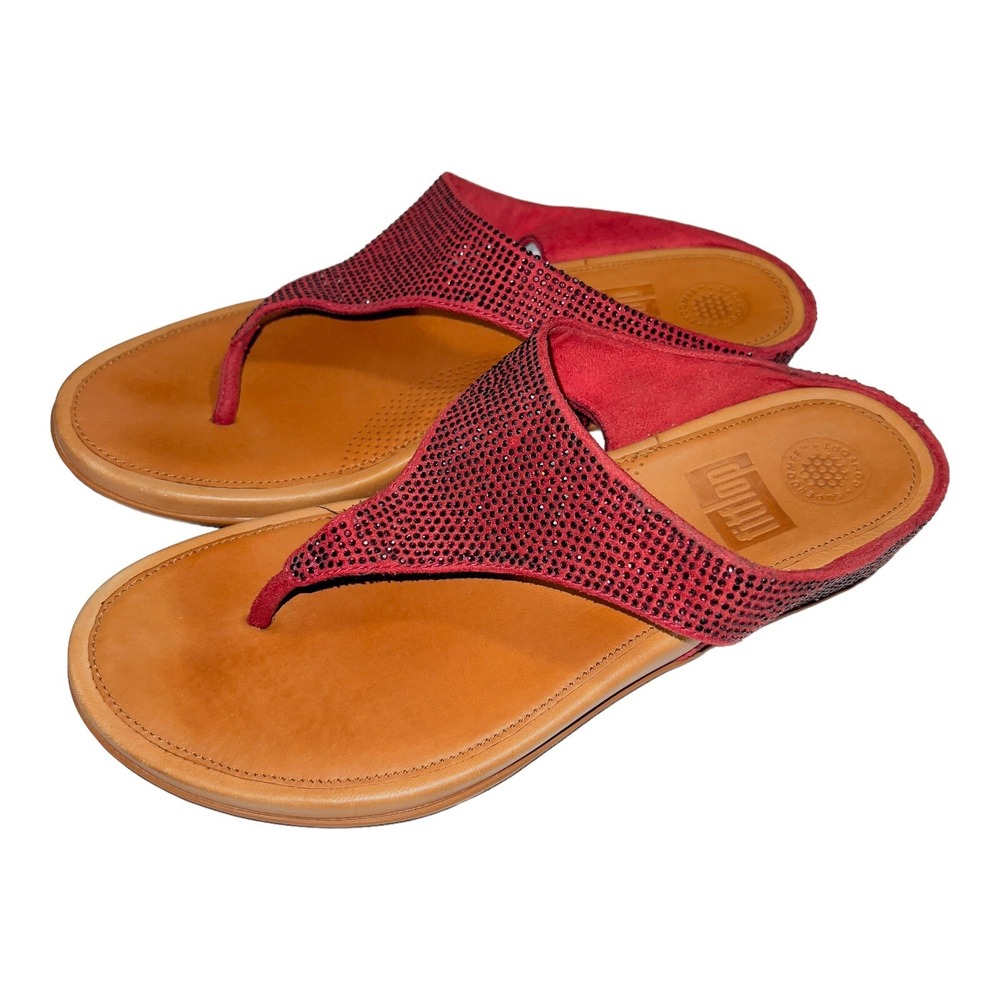 Fitflop Women's Banda Glitz Purple Slide Sandals Shoes 8 N01-620